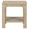 Pira Square Side-End Table | Open Shelf | Distressed Brown Wood 22"
