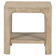 Pira Square Side-End Table | Open Shelf | Distressed Brown Wood 22"