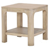 Pira Square Side-End Table | Open Shelf | Distressed Brown Wood 22"