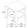 Pira Square Side-End Table | Open Shelf | Distressed Brown Wood 22"