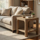 Pira Square Side-End Table | Open Shelf | Distressed Brown Wood 22"