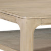 Pira Square Cocktail Coffee Table | Open Shelf | Distressed Brown Wood 40"