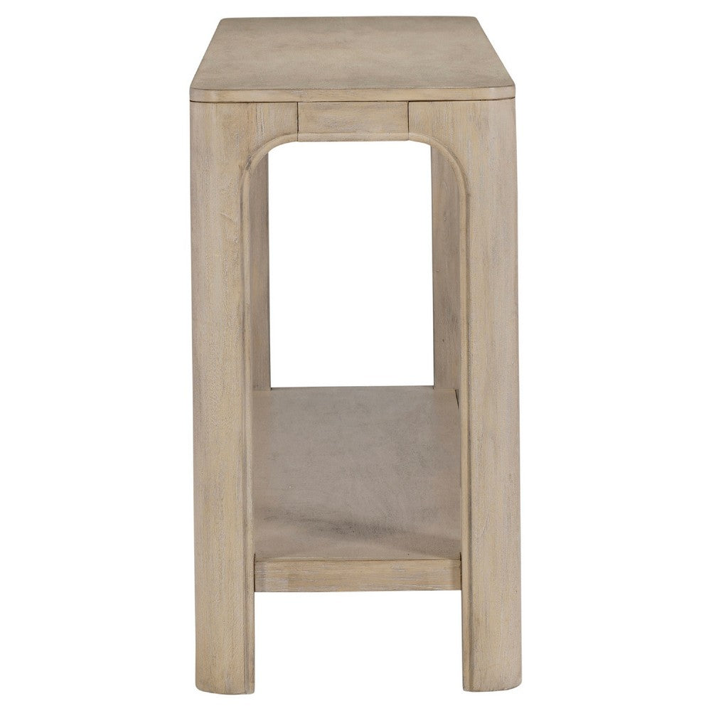 Pira Console Table with Open Shelf | Curved Legs | Mango Finish Wood 64"