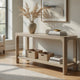 Pira Console Table with Open Shelf | Curved Legs | Mango Finish Wood 64"