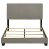 Desy Full Panel Bed | Foam Headboard | Taupe Gray Upholstery | Black