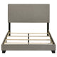 Desy Full Panel Bed | Foam Headboard | Taupe Gray Upholstery | Black
