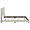 Desy Queen Panel Bed | Foam Headboard | Cream Upholstery | Modern Black