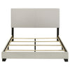 Desy Queen Panel Bed | Foam Headboard | Cream Upholstery | Modern Black