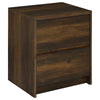Park Nightst& | 2 Drawers | LED Light & USB Ports | Dark Pine Brown Wood