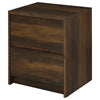 Park Nightst& | 2 Drawers | LED Light & USB Ports | Dark Pine Brown Wood