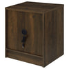 Park Nightst& | 2 Drawers | LED Light & USB Ports | Dark Pine Brown Wood