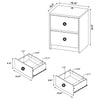 Park Nightst& | 2 Drawers | LED Light & USB Ports | Dark Pine Brown Wood