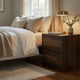 Park Nightst& | 2 Drawers | LED Light & USB Ports | Dark Pine Brown Wood
