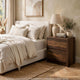 Park Nightst& | 2 Drawers | LED Light & USB Ports | Dark Pine Brown Wood