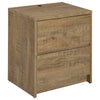 Park Nightst& | 2 Drawers | LED Light & USB Ports | Mango Brown Finish