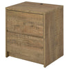 Park Nightst& | 2 Drawers | LED Light & USB Ports | Mango Brown Finish