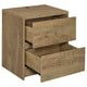 Park Nightst& | 2 Drawers | LED Light & USB Ports | Mango Brown Finish