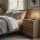 Park Nightst& | 2 Drawers | LED Light & USB Ports | Mango Brown Finish