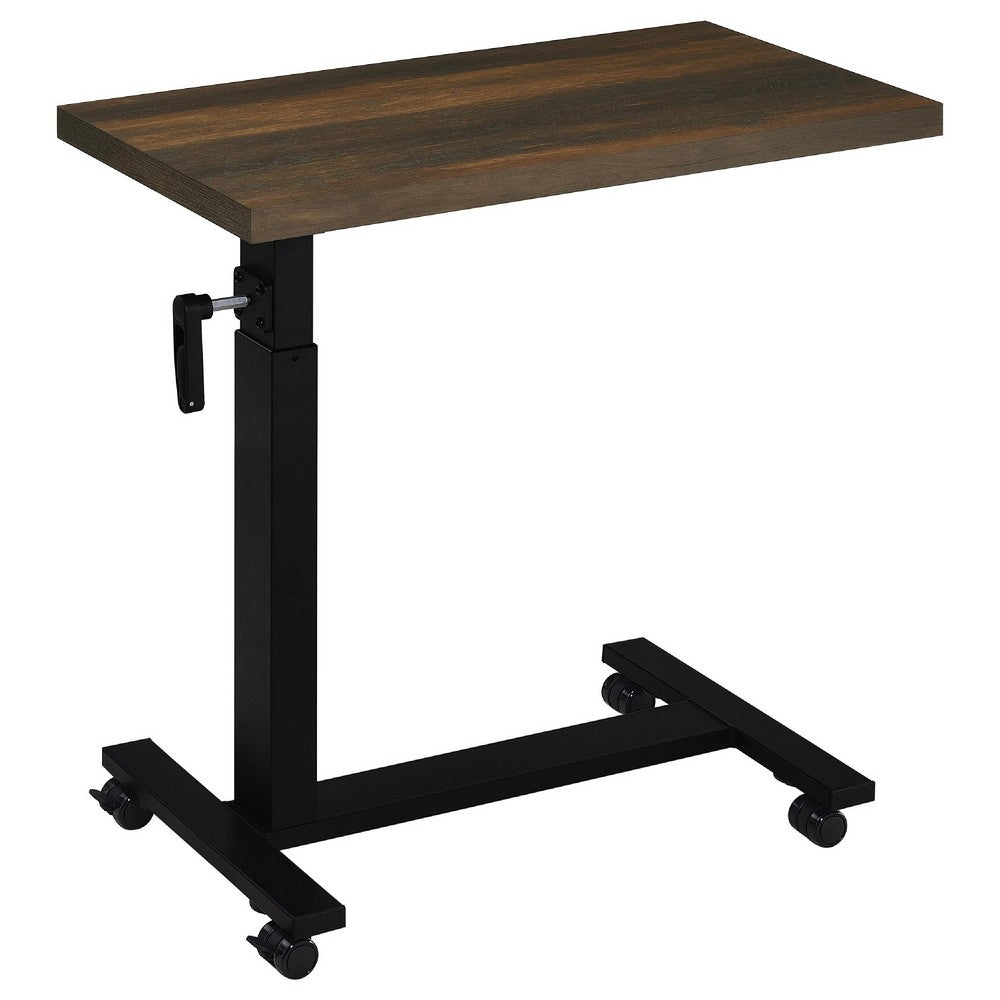 Park C-Shape Mobile Overbed Table | Steel Base | Dark Pine Brown 28-40"