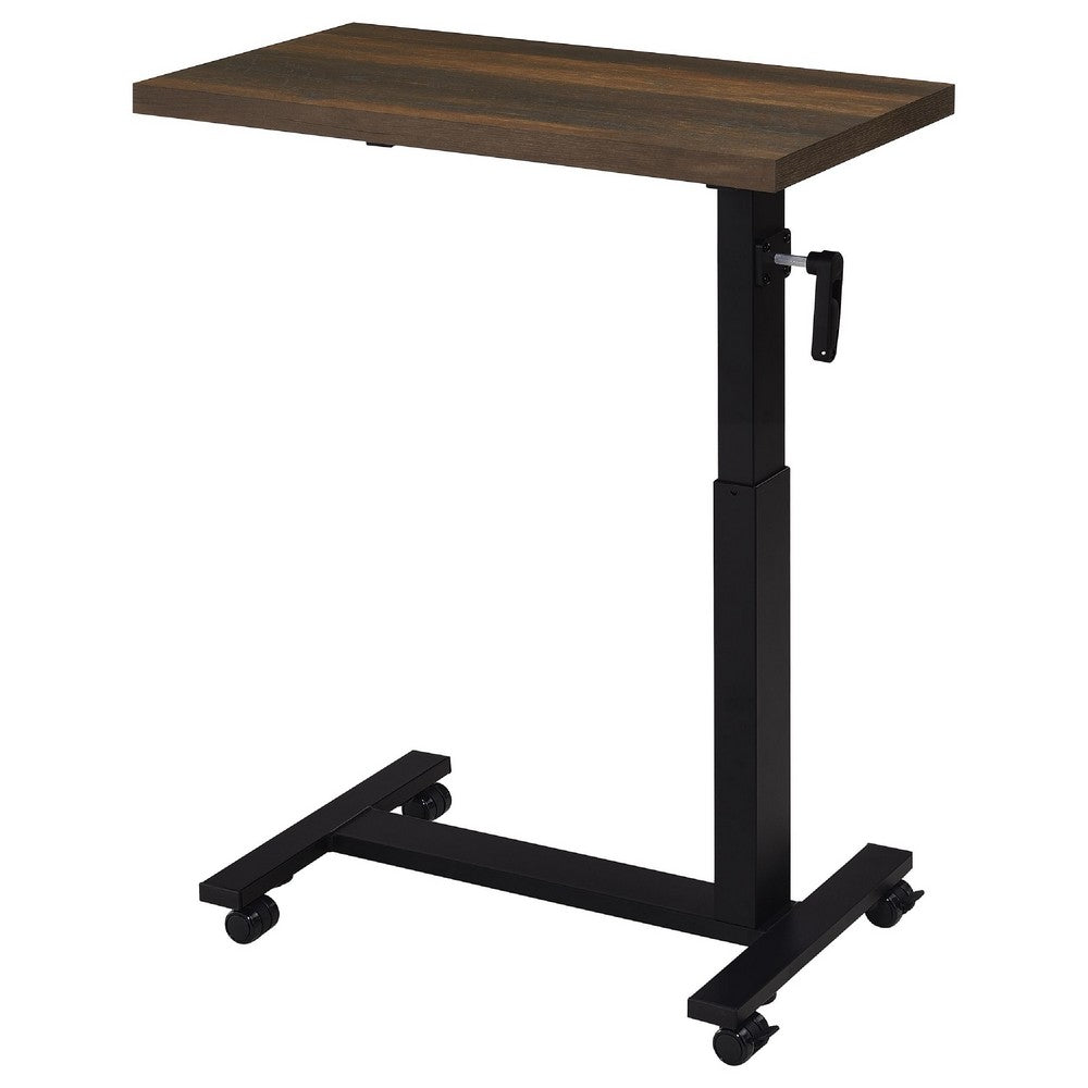 Park C-Shape Mobile Overbed Table | Steel Base | Dark Pine Brown 28-40"