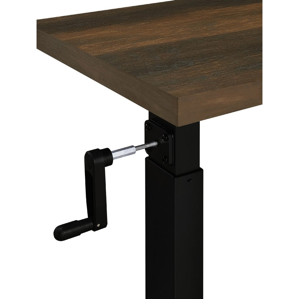 Park C-Shape Mobile Overbed Table | Steel Base | Dark Pine Brown 28-40"