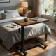Park C-Shape Mobile Overbed Table | Steel Base | Dark Pine Brown 28-40"