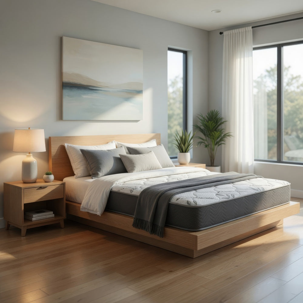 Nyon Full Mattress | Quilted Foam Core | Tight Top | White Bamboo Cover 7"