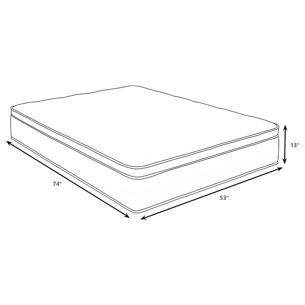 Somy Full Mattress | Pillow Top | Gel Memory Foam | White Bamboo Cover 13"