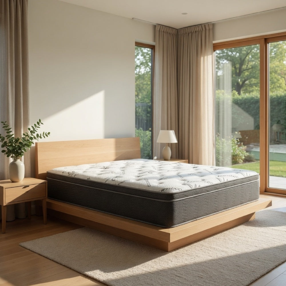Somy Full Mattress | Pillow Top | Gel Memory Foam | White Bamboo Cover 13"