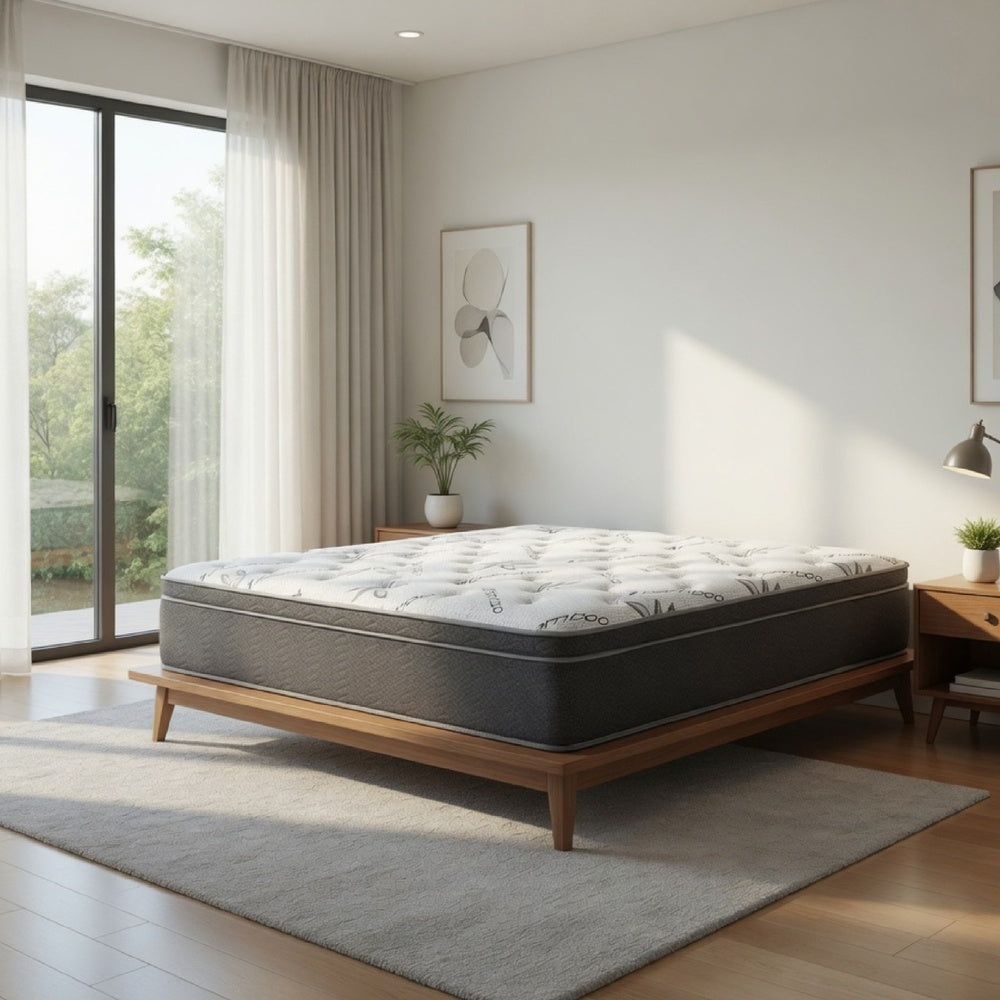 Somy Queen Mattress | Pillow Top | Gel Memory Foam | White Bamboo Cover 13"