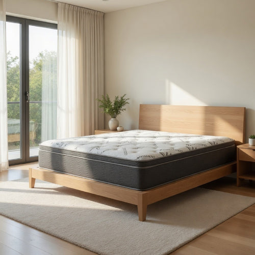 Somy Queen Mattress | Pillow Top | Gel Memory Foam | White Bamboo Cover 13"