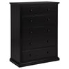 Umer Tall Dresser Chest | 6 Drawers | Round Knobs | Plinth Base | Black Wood