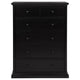 Umer Tall Dresser Chest | 6 Drawers | Round Knobs | Plinth Base | Black Wood
