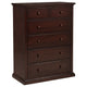 Umer Tall Dresser Chest | 6 Drawers | Plinth Base | Cappuccino Brown Wood
