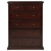 Umer Tall Dresser Chest | 6 Drawers | Plinth Base | Cappuccino Brown Wood
