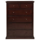 Umer Tall Dresser Chest | 6 Drawers | Plinth Base | Cappuccino Brown Wood
