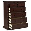 Umer Tall Dresser Chest | 6 Drawers | Plinth Base | Cappuccino Brown Wood