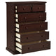 Umer Tall Dresser Chest | 6 Drawers | Plinth Base | Cappuccino Brown Wood