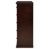 Umer Tall Dresser Chest | 6 Drawers | Plinth Base | Cappuccino Brown Wood