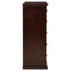Umer Tall Dresser Chest | 6 Drawers | Plinth Base | Cappuccino Brown Wood