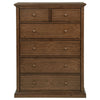 Umer Tall Dresser Chest | 6 Tinted Drawers | Plinth Base | Medium Brown Wood