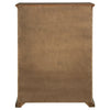 Umer Tall Dresser Chest | 6 Tinted Drawers | Plinth Base | Medium Brown Wood