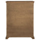 Umer Tall Dresser Chest | 6 Tinted Drawers | Plinth Base | Medium Brown Wood