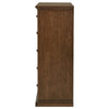 Umer Tall Dresser Chest | 6 Tinted Drawers | Plinth Base | Medium Brown Wood