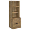Park Bookcase with 3 Open Shelves | 2 Drawers | 61" Natural Brown