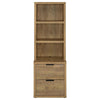 Park Bookcase with 3 Open Shelves | 2 Drawers | 61" Natural Brown