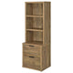 Park Bookcase with 3 Open Shelves | 2 Drawers | 61" Natural Brown