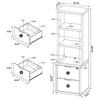 Park Bookcase with 3 Open Shelves | 2 Drawers | 61" Natural Brown