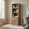 Park Bookcase with 3 Open Shelves | 2 Drawers | 61" Natural Brown