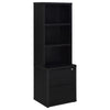 Park Bookcase with 3 Open Shelves | 2 Drawers | 61" Black Wood